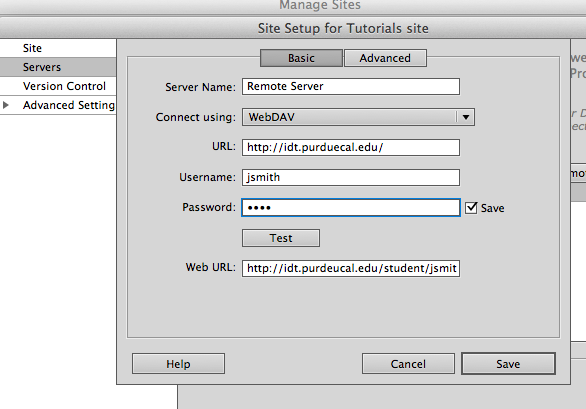 Servers section, CS5