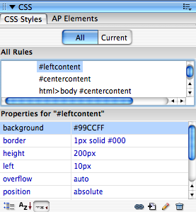 css styles editing