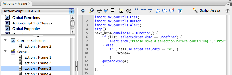 Action for List Component