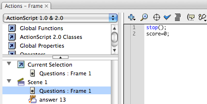 Frame 1 actions