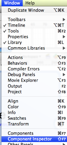 Component Menu choosing