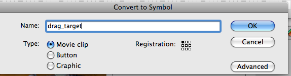 Creating Movie Clip symbols for each target and object