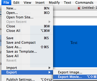 Export Menu