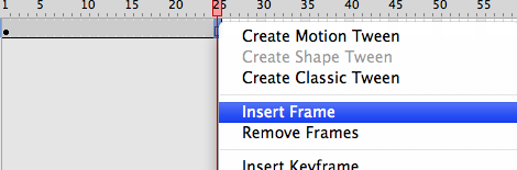 Insert Frames in the timeline
