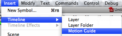 Add Motion Guide from menu