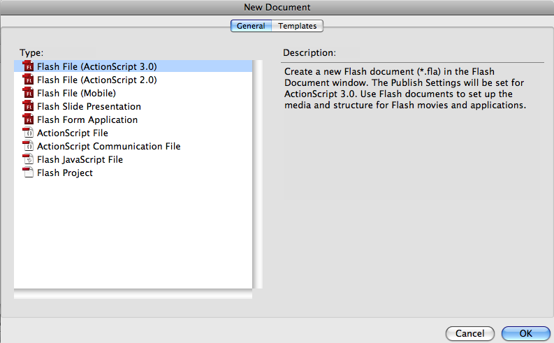 New Document options