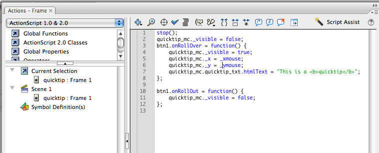 QuckTip Actionscript