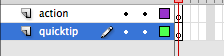 QuickTip and Action layers in timeline