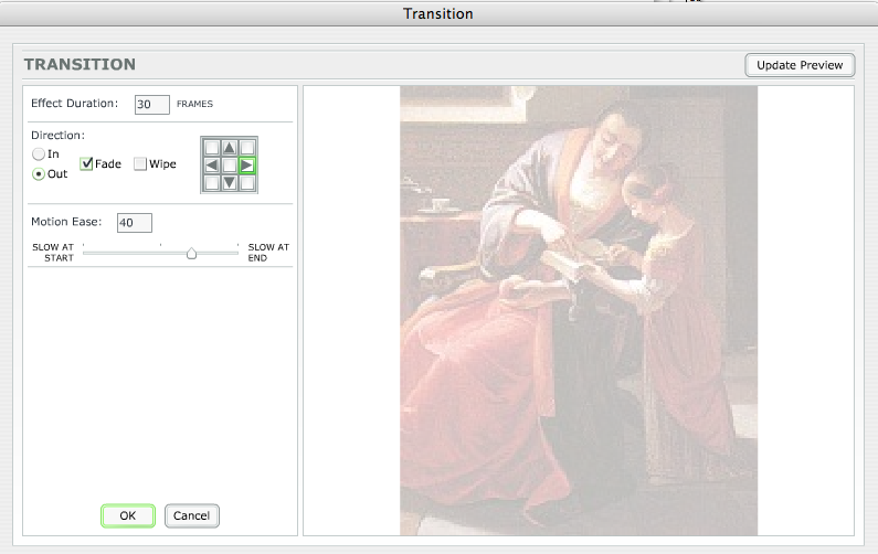 Creating a transition effect