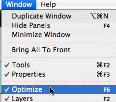optimize menu