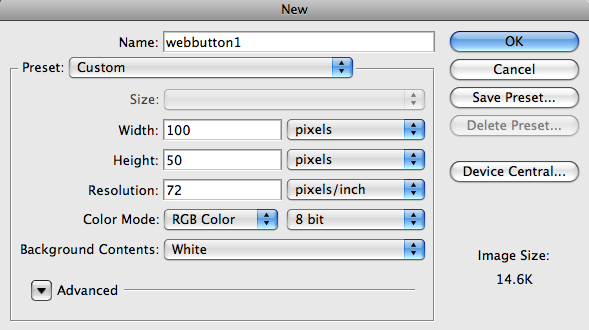 Canvas size for buttons
