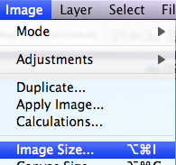Image Size menu
