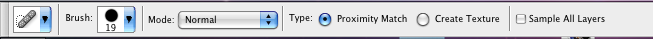 healing brush options