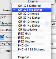 Web presets