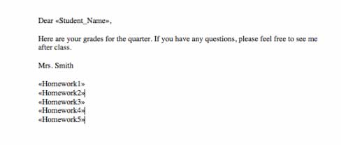 Creating a Letter main document